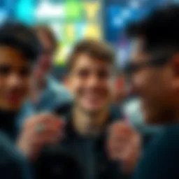 A young adult influencer smiling confidently while discussing cryptocurrency, engaging with their audience through lively facial expressions.