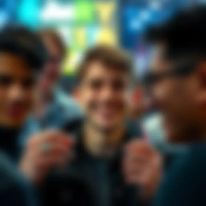 A young adult influencer smiling confidently while discussing cryptocurrency, engaging with their audience through lively facial expressions.
