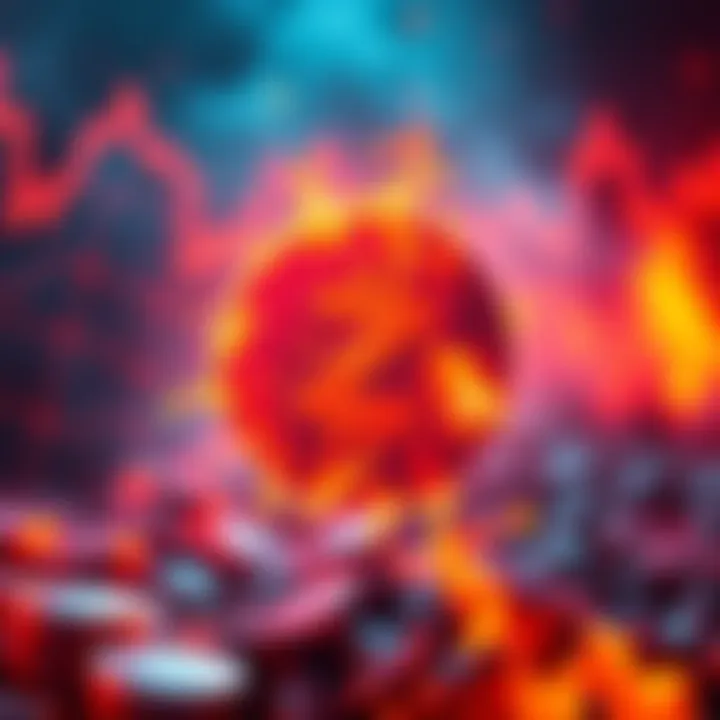 Visual representation of CRO token burning, with tokens transforming into flames and a background depicting rising altcoin prices, symbolizing a strong crypto market shift.