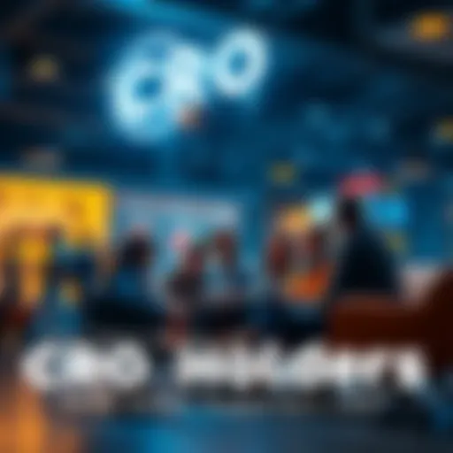 Group of people discussing cryptocurrency and CRO token holdings in a casual setting