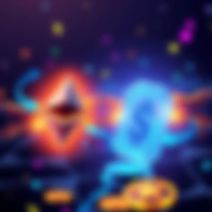 Illustration showing two chains representing Ethereum and Solana with arrows indicating fund movement between them.