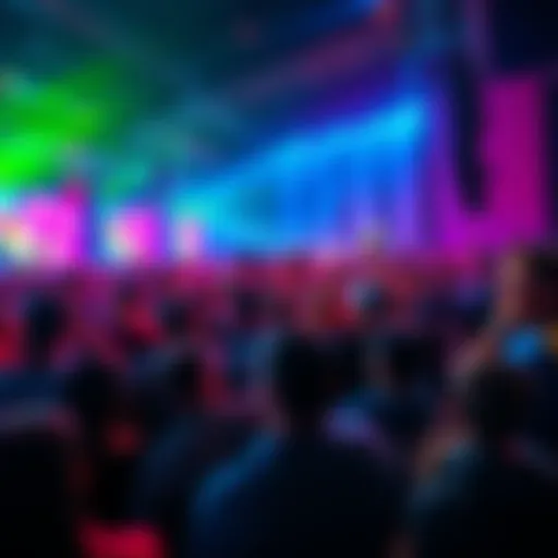 A lively crowd enjoying a vibrant event filled with energy and anticipation.