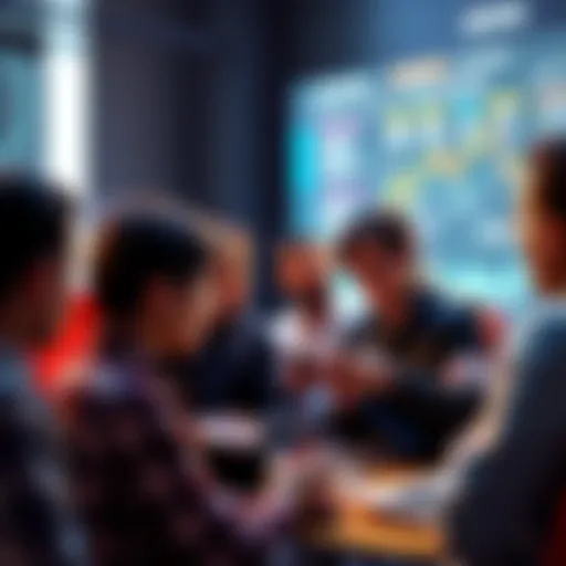 People engaging in a lively cryptocurrency discussion, sharing insights and tips, with a focus on safety and scams