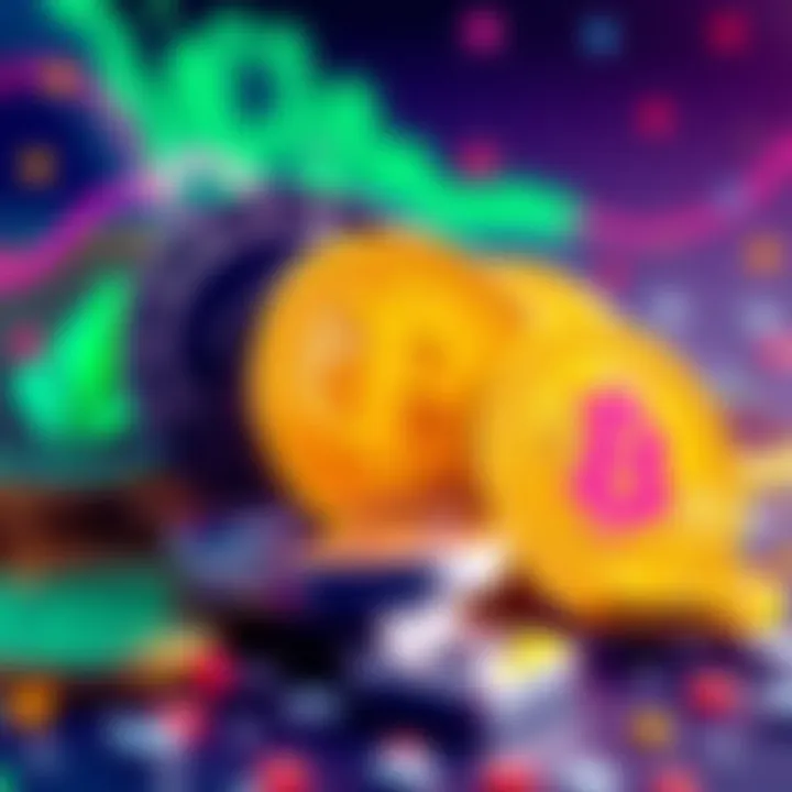 Visual of popular cryptocurrencies like USDT, ETH, and BTC with a percentage symbol highlighting high APY rates.