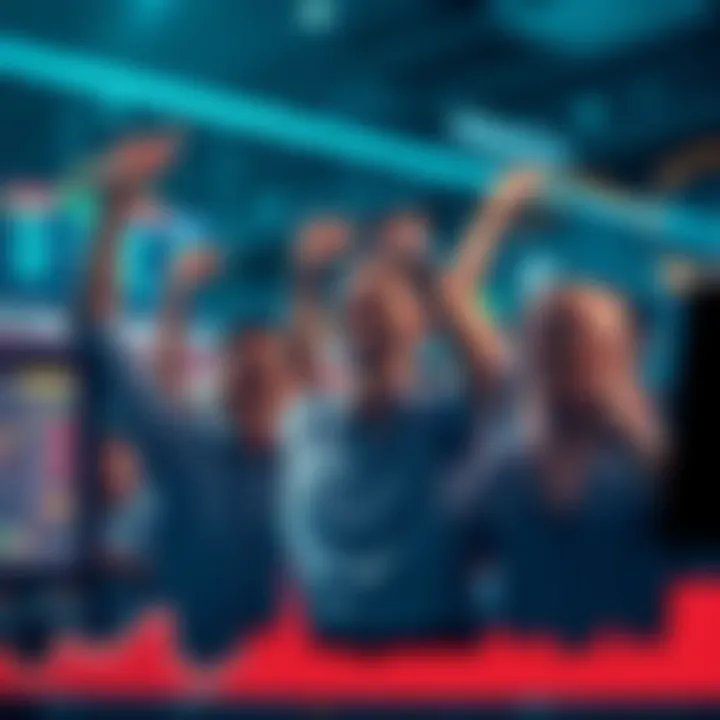 Crypto traders celebrating as market values increase significantly