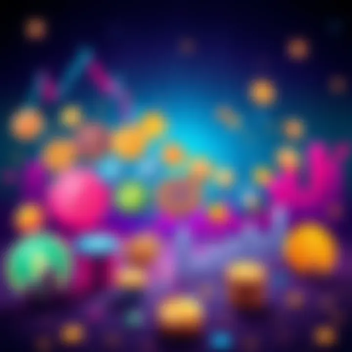 An illustration showing various cryptocurrency symbols, stablecoins, and graphs indicating market growth and trends.