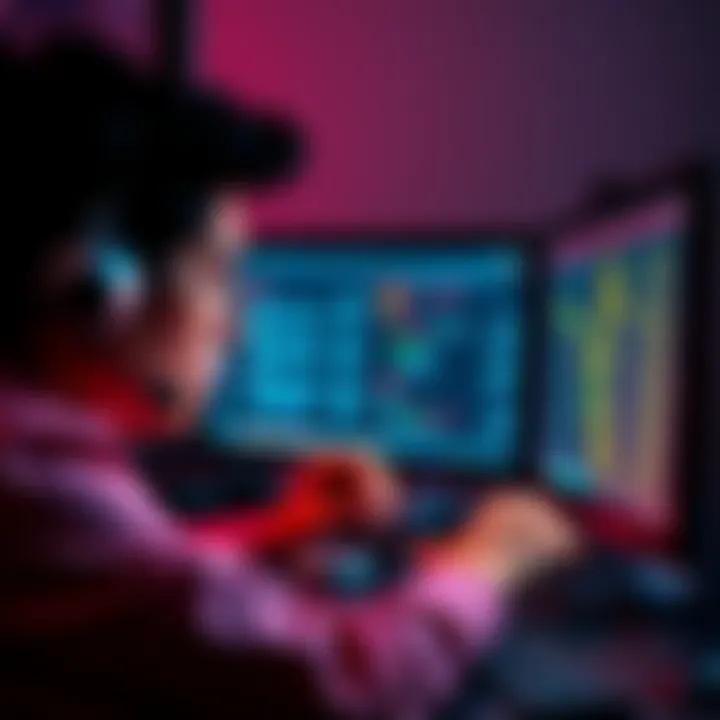 A frustrated person looking at their computer screen showing pending crypto transactions