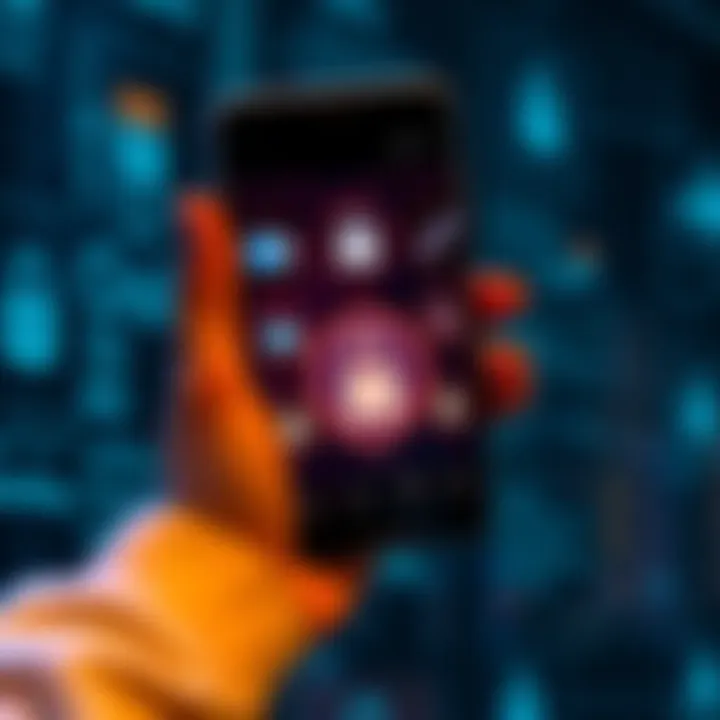 Crypto security features A person holding a smartphone displaying digital wallets and security icons like multisig and seed phrases