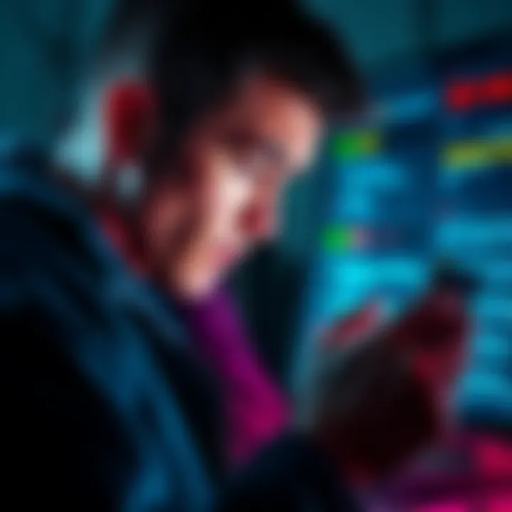 A worried crypto user looking at their Trezor wallet with alerts about stolen funds on the screen