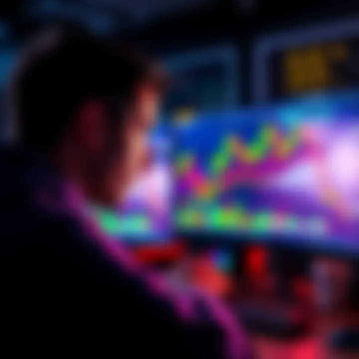 A person looking at a computer screen displaying cryptocurrency charts, reflecting on a trading loss and planning new strategies.