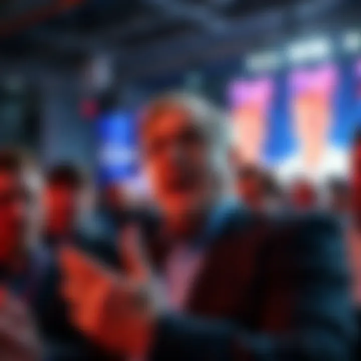 A controversial cryptocurrency advocate speaks at an event, surrounded by an audience with mixed reactions to his sovereignty comments.