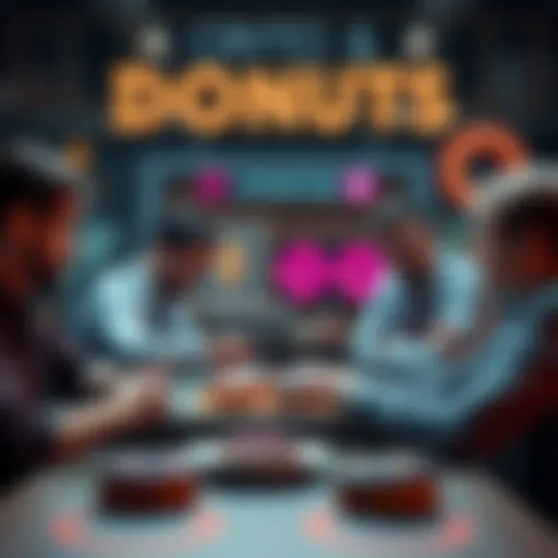 A group of people discussing Ethereum and crypto topics with donuts on a table