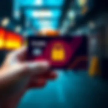 A hand holding a cryptocurrency card labeled with the word 'Crypto' and a lock symbol, symbolizing privacy without KYC demands.