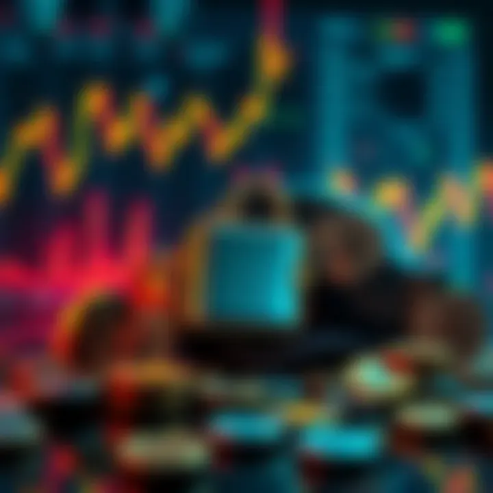 A secure cold wallet surrounded by fluctuating cryptocurrency graphs, depicting the volatility of the market