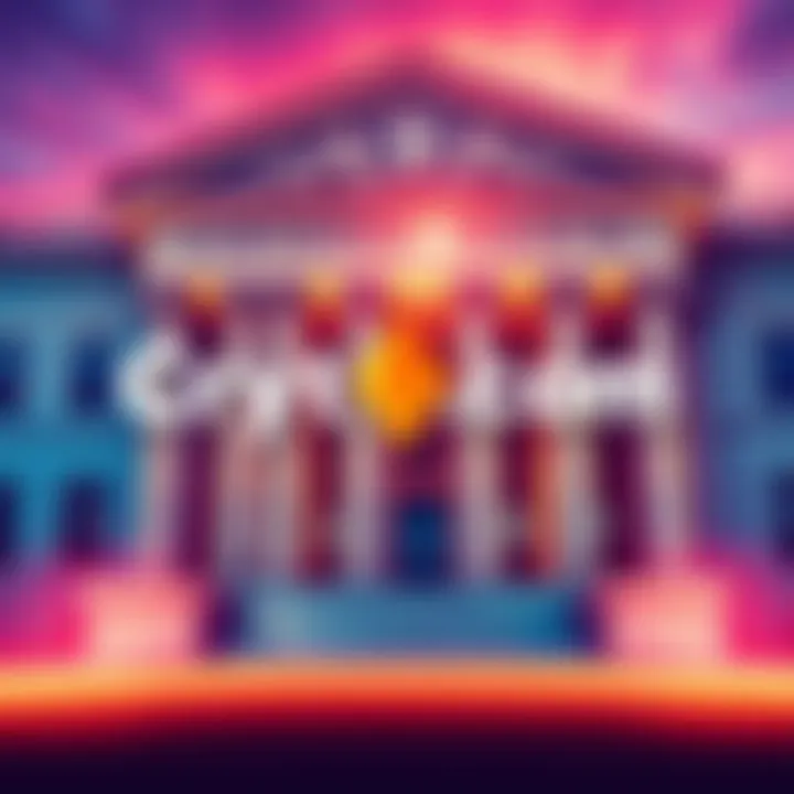 Illustration of Crypto.com logo with a bank building background, symbolizing its transition to a National Trust Bank in the US.
