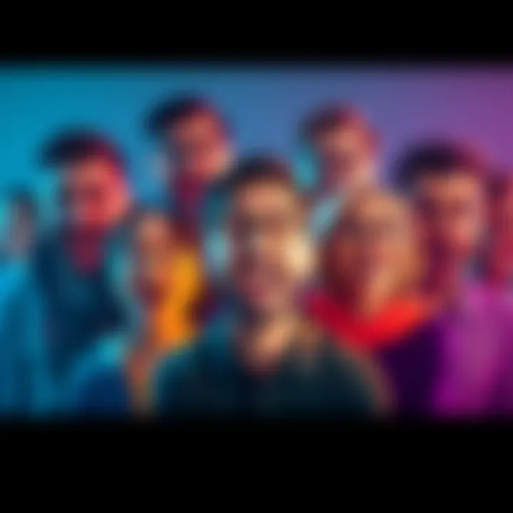 A group of diverse people expressing a range of emotions, from laughter to frustration, as they react to cryptocurrency market changes.