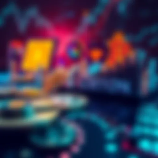 A visual representation of top crypto companies, showcasing digital currency symbols and graphs indicating growth.