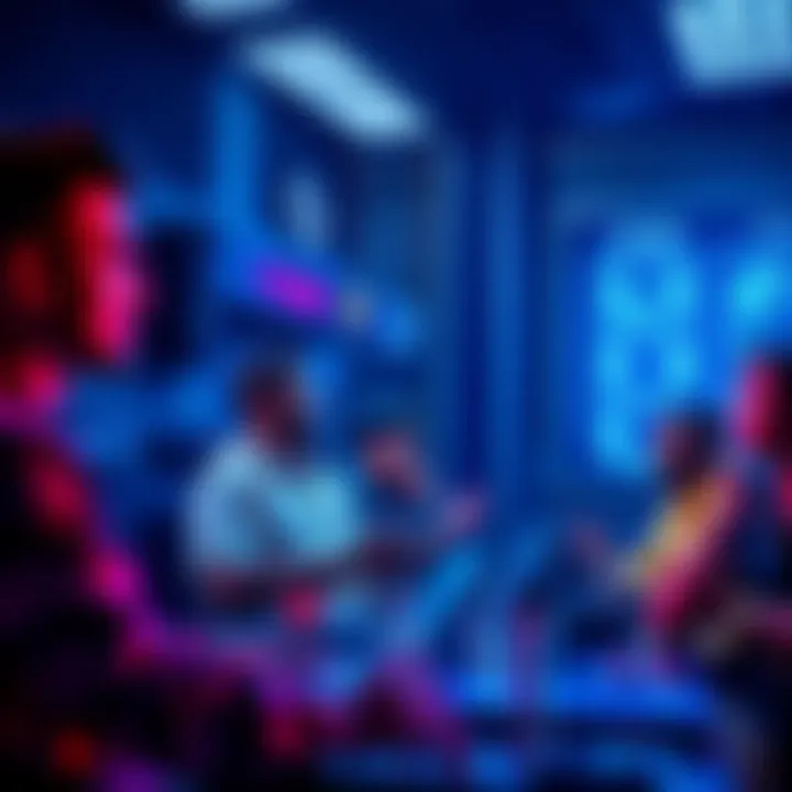 Crypto Discussion People sharing insights in a digital forum about cryptocurrency and trading tips