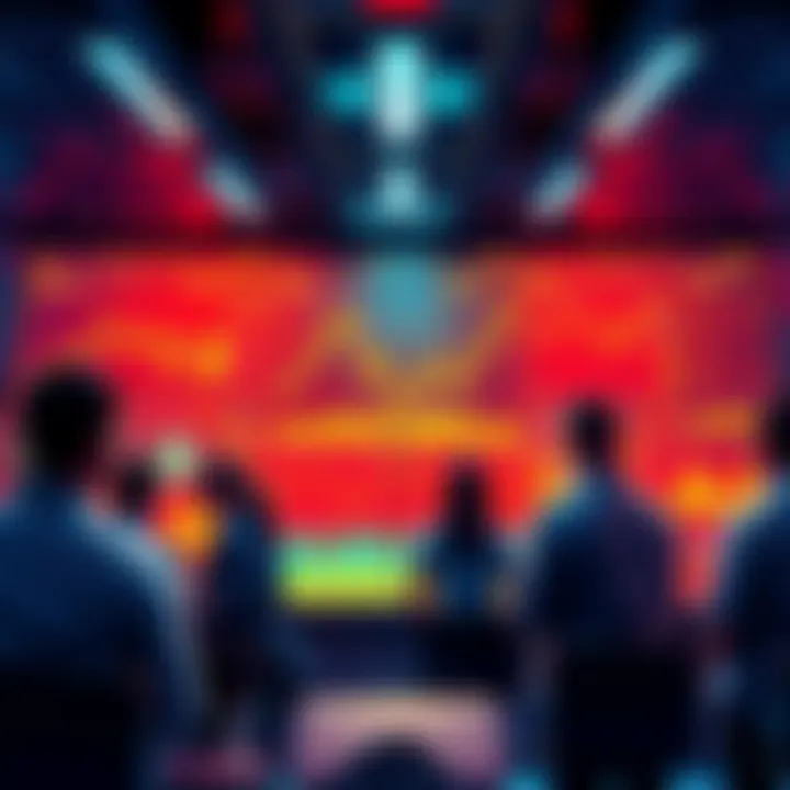 People engaging in a lively crypto discussion on a user board with charts and graphs displayed