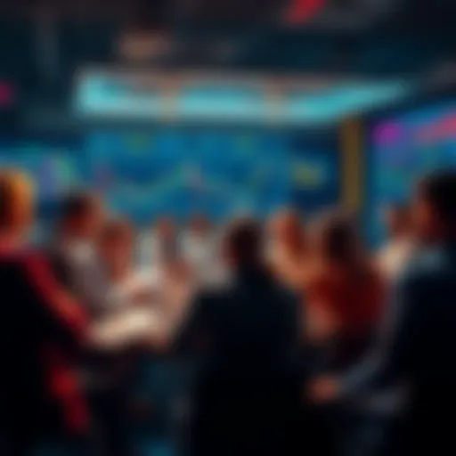 Crypto Discussion Forum Participants sharing cryptocurrency tips and advice in a forum setting, with charts and notes visible.