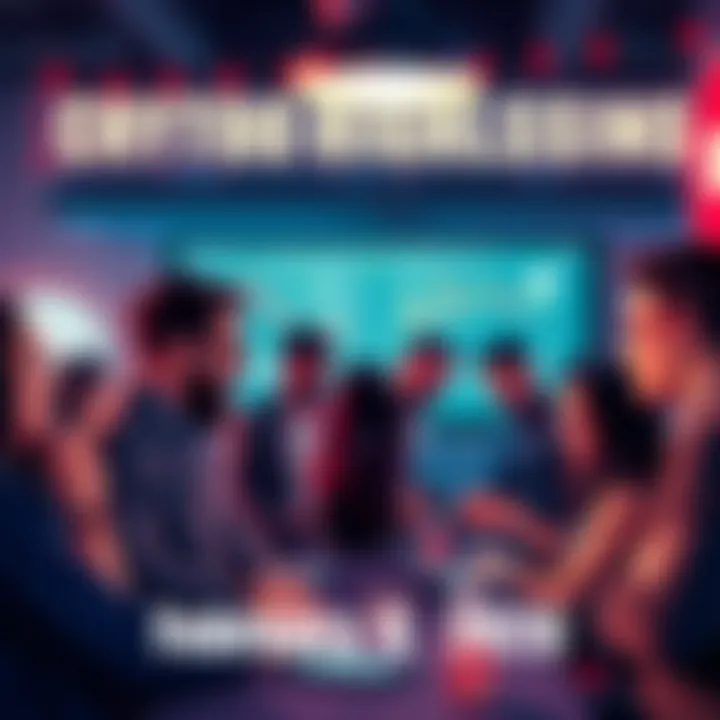 A group of people engaged in a lively conversation about cryptocurrency, sharing tips on trading and discussing market trends.