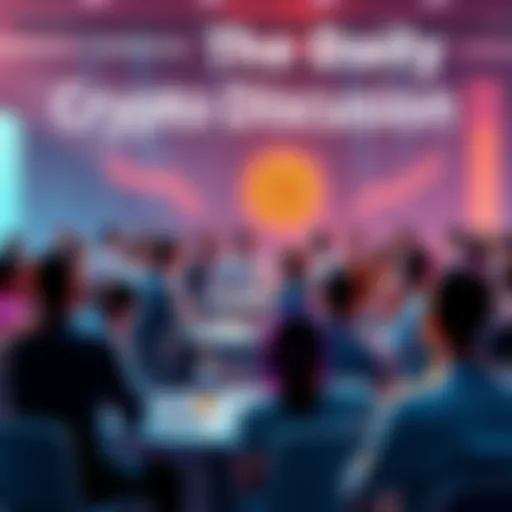People engaging in a lively discussion about cryptocurrency in a forum setting, sharing insights and cautions about scams.