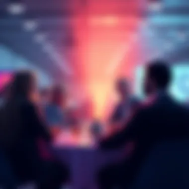 People engaging in a lively discussion about cryptocurrency while highlighting caution against scams.