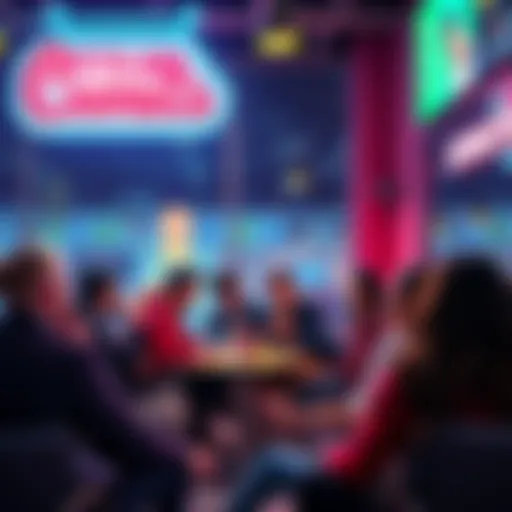 A vibrant group of people discussing cryptocurrency and enjoying donuts in a casual setting