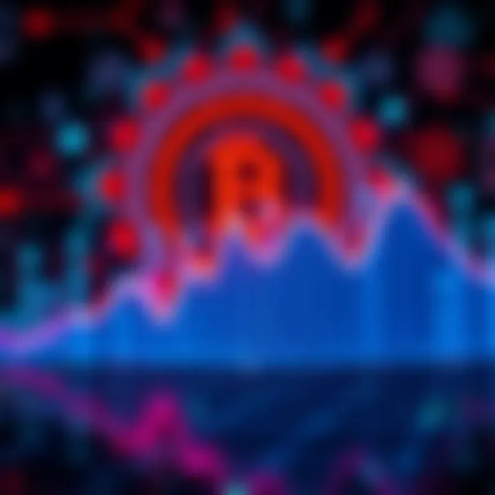 Crypto Downturn A graph showing a decline in cryptocurrency values with AI symbols in the background