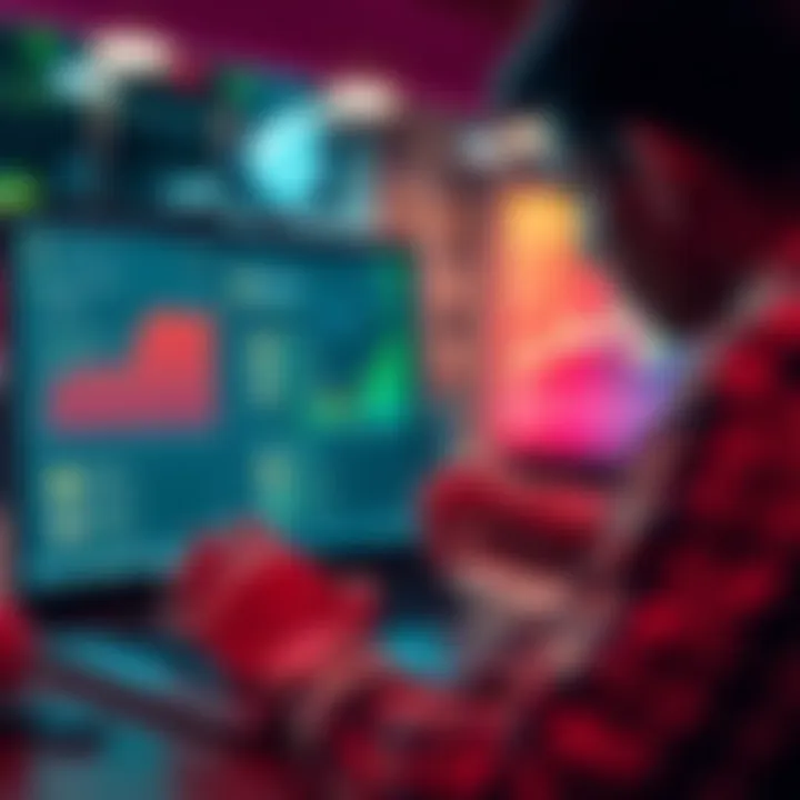 A person examining a laptop screen displaying cryptocurrency exchange platforms with various fee structures