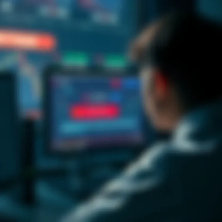 A graphic showing a computer screen displaying a crypto exchange with an error message and a worried person looking at their screen, symbolizing the chaos of a sudden exchange closure.