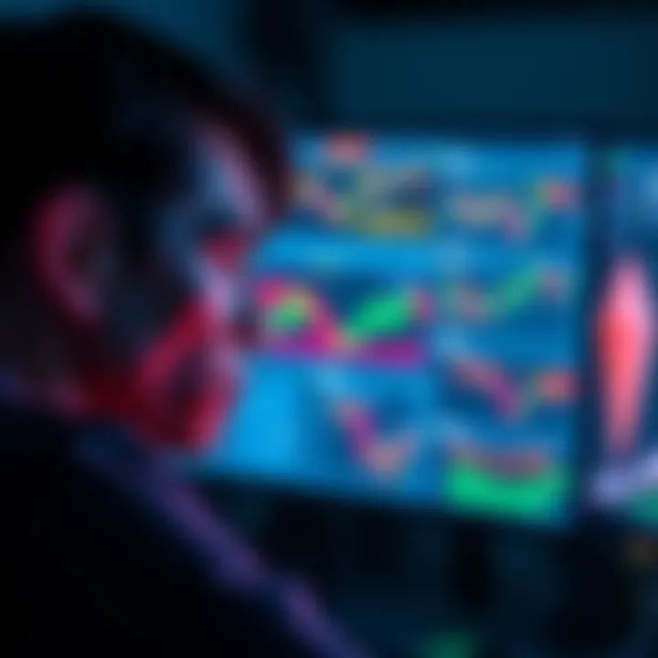 A disillusioned crypto enthusiast reflecting on their decision to leave digital currencies, gazing at a computer screen filled with cryptocurrency charts and news articles