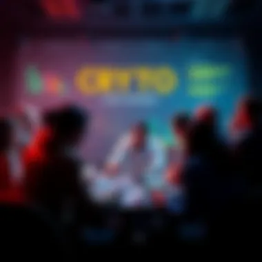 Crypto Discussions on Forums People engaging in lively discussions about cryptocurrency on various forums