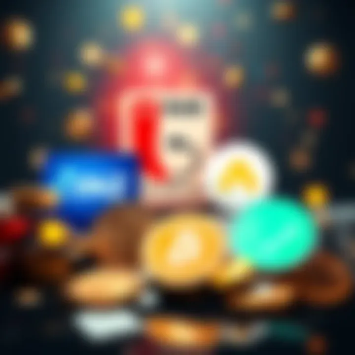 A collage of logos from ANZ, NAB, St. George, Great Southern Bank, and Revolut surrounded by cryptocurrency symbols.