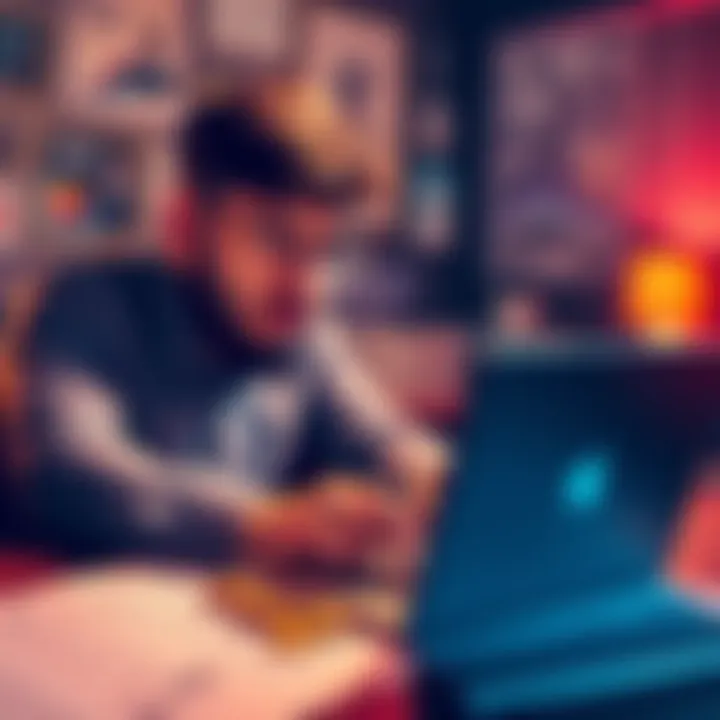 A person looking at a laptop with crypto coins and tax documents on the table, pondering tax implications of their winnings.