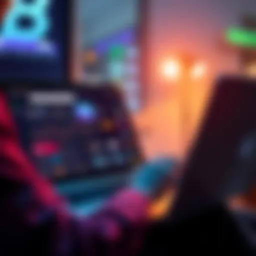 A person reviewing multiple cryptocurrency platforms on a laptop, focusing on earning interest options.