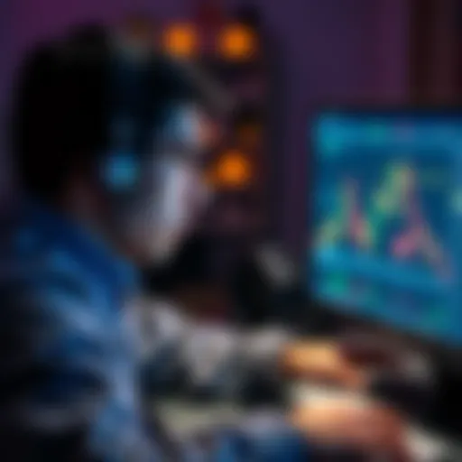 Individual analyzing crypto market trends on a computer