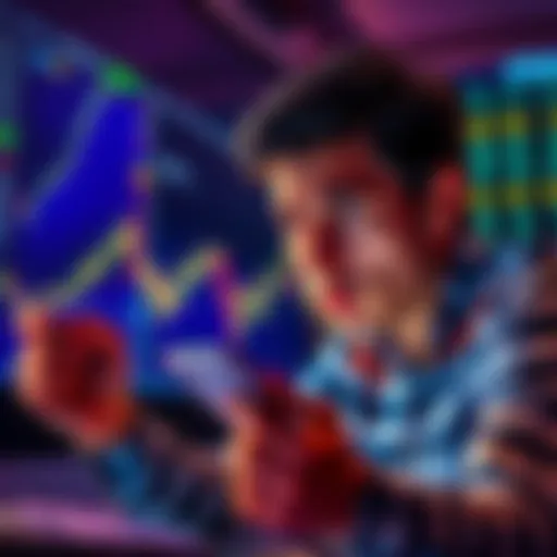 A person analyzing cryptocurrency charts while looking concerned about high leverage risks