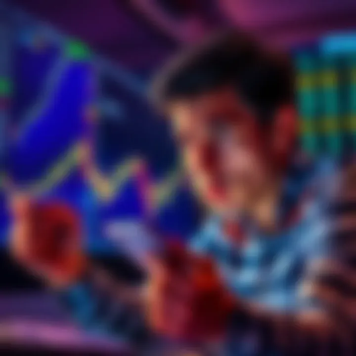 A person analyzing cryptocurrency charts while looking concerned about high leverage risks