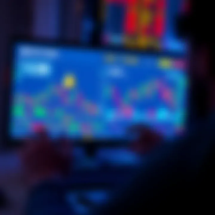 Crypto Investment Strategies A person analyzing cryptocurrency charts with various coins like Hbar, Algorand, and Aptos displayed on the screen.