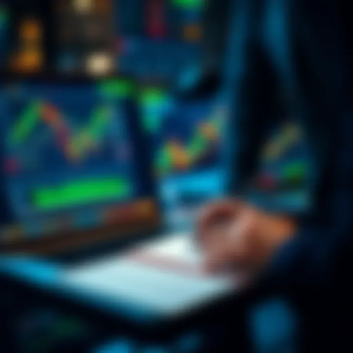 Crypto Investment Tips A person examining cryptocurrency charts on a laptop with a notebook and pen.