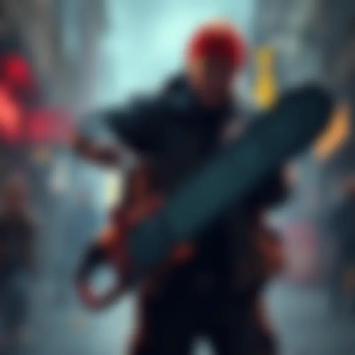 A man holding a chainsaw confronts a terrified tourist, showcasing a scene of tension as he demands a password for a digital wallet.