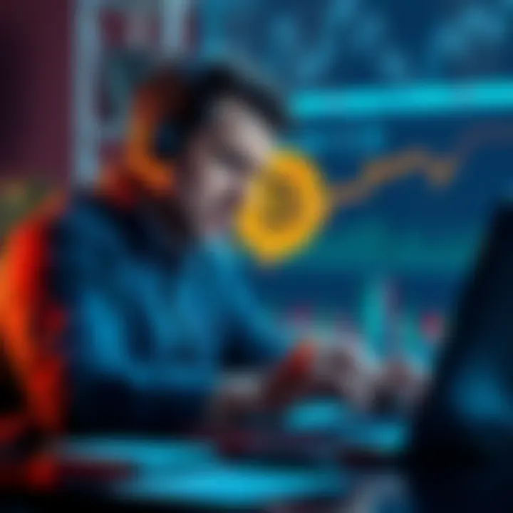 A disappointed investor looking at Bitcoin charts on a laptop, showing a decline in altcoins and rise in BTC value, symbolizing missed opportunities.