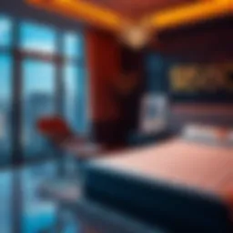 A luxurious living space featuring a $104,000 cryptocurrency portfolio, with a stylish $160 chair and a comfortable $20 mattress, reflecting a balance of luxury and comfort.