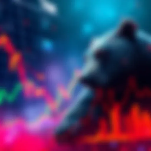 Chart showing crypto price trend approaching 70k with bears selling