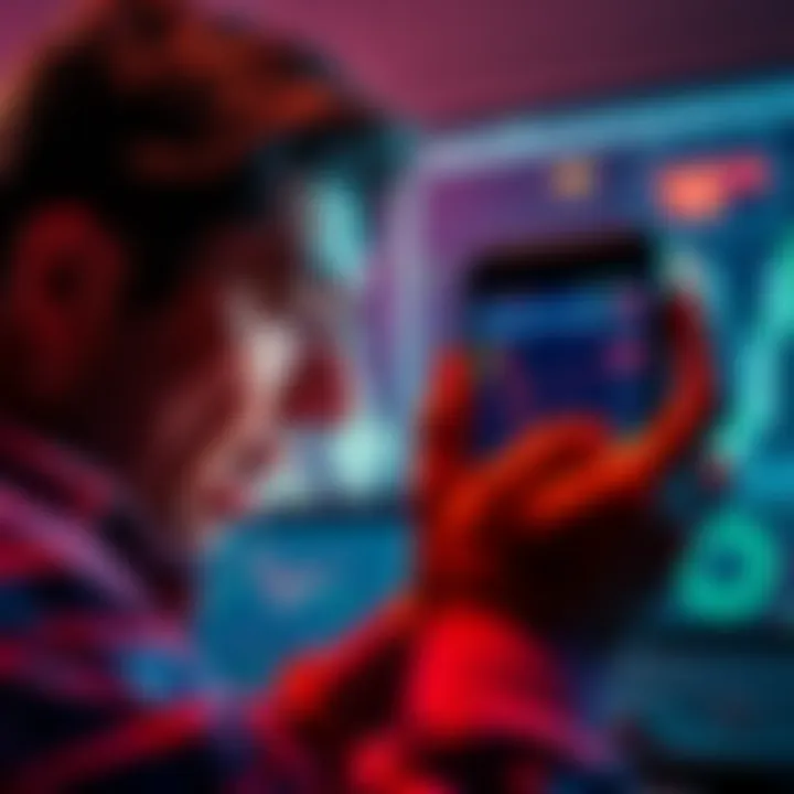 A person looking worried while checking cryptocurrency charts on a smartphone with a significant downturn displayed, symbolizing market volatility and investor reactions.