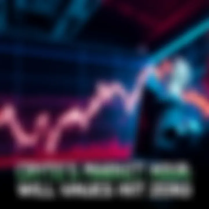 Graph showing a downward trend in cryptocurrency values with a worried investor looking at the screen