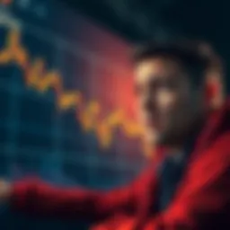 A chart showing a steep decline in cryptocurrency prices with Bitcoin and altcoins dropping significantly. The image features a worried person looking at the screen with a concerned expression.