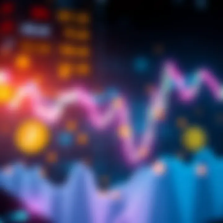 A stock market graph showing a downward trend with symbols of cryptocurrencies around it, reflecting market fear and volatility.