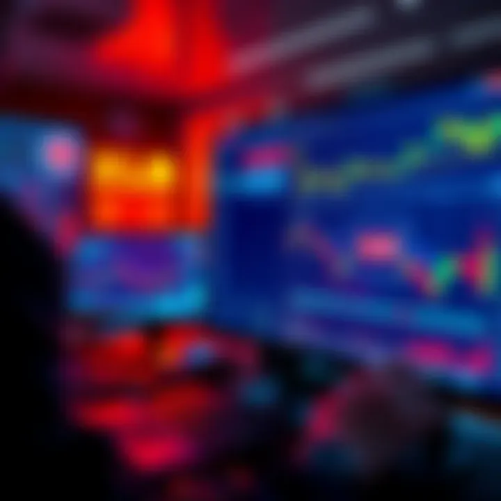 Crypto Market Overview Traders analyzing graphs and charts of cryptocurrency performance, with XLM highlighted on a screen, indicating a potential bull run.